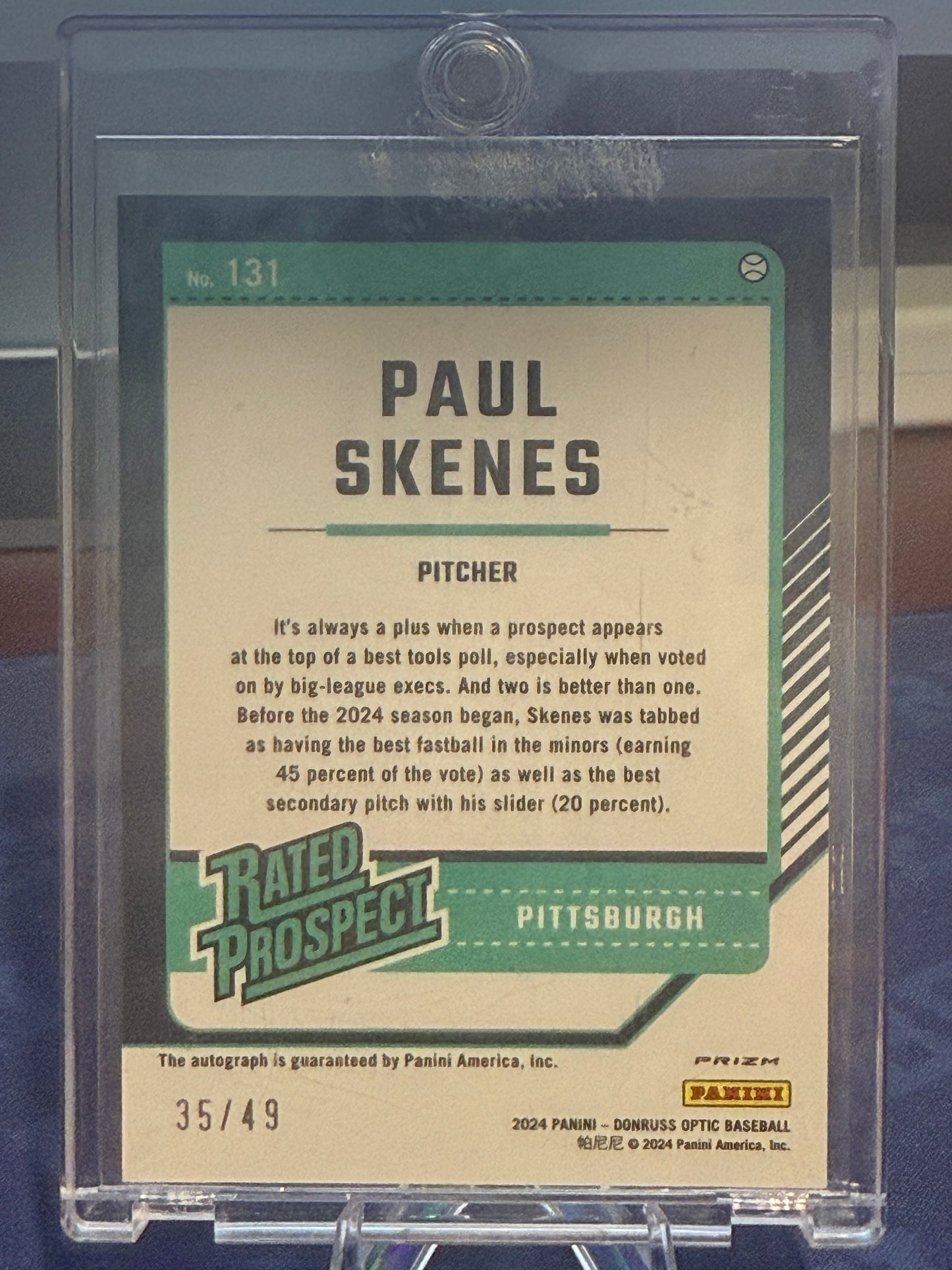 2024 Panini Donruss Optic Baseball Paul Skenes Auto /49