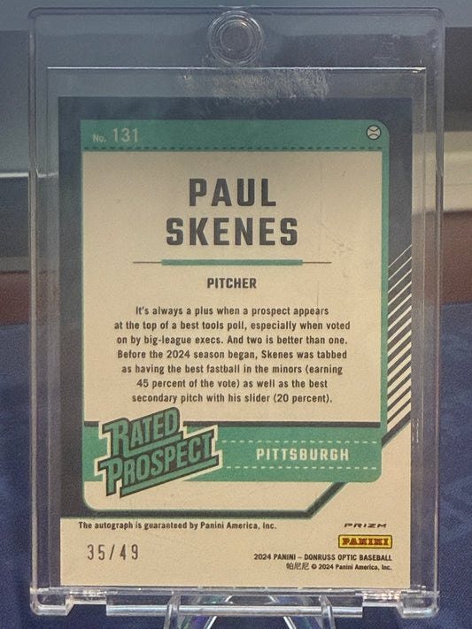 2024 Panini Donruss Optic Baseball Paul Skenes Auto /49